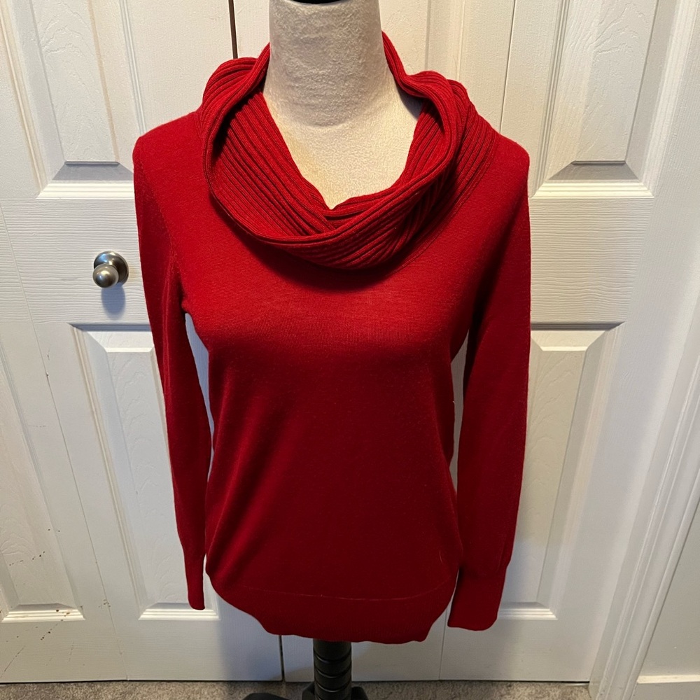 DKNY size M red cowl neck sweater